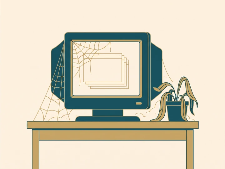長く更新されていないホームページを表したイラスト